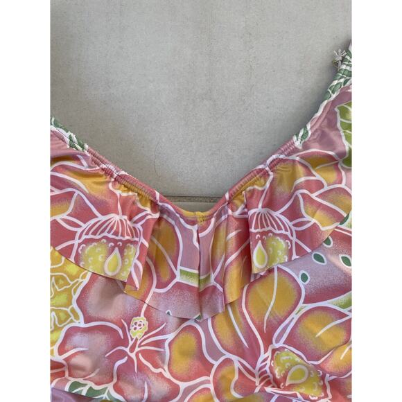 Kenny Flowers Swim One Piece Swimsuit Ruffled Ruched The Bahamas - Picture 3 of 11